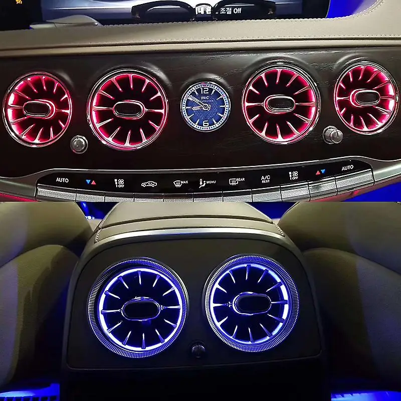 Front & Rear Turbine Air Vent Outlet  64 Colors  Ambient Light for Mercedes Benz A/B/C/E/G/S/CLA/CLS/GLA/GLB/GLC/GLE/GLS-class
