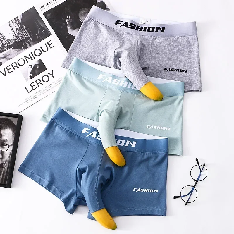 Men's Cotton Boxer Briefs with Open Elephant Nose Pouch Design, Breathable Sexy Trunk Underwear, Comfortable Men's Underwear