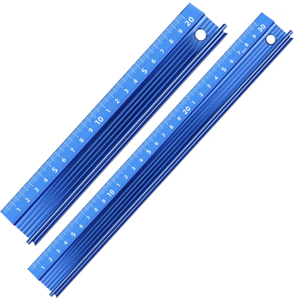 20/30cm Straight Multi-function Ruler Protective Ruler Aluminum Alloy Cutting Drawing Ruler Cutting Rule Gauge Woodworking Tools