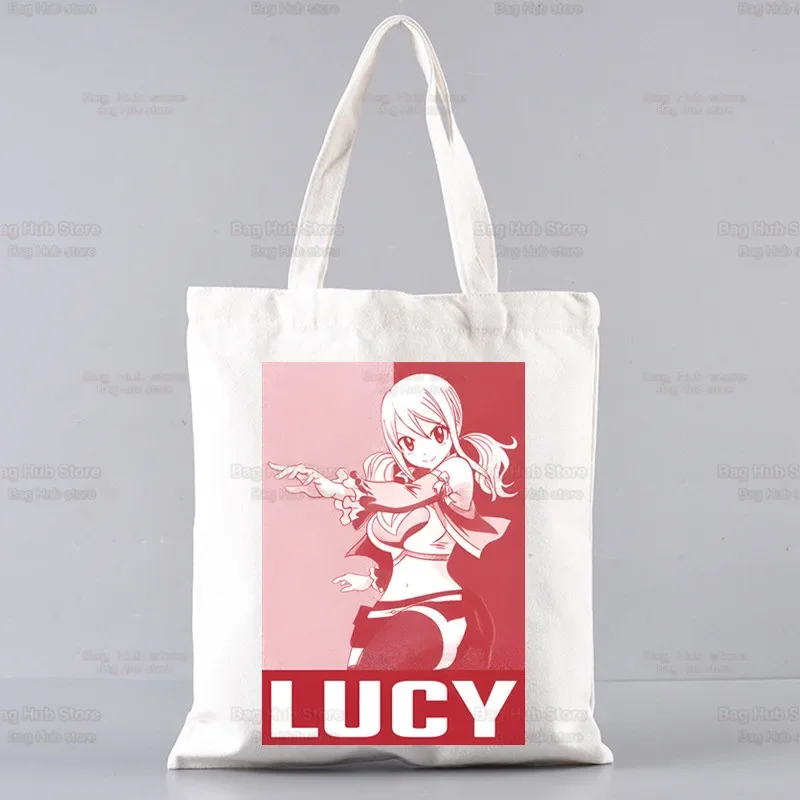 Anime Fairy Shopping Bag Grocery Handbag Tail Natsu Dragneel Lucy Bolsas De Tela Tote Bolsa Shopping Bag Jute Tote Fabric