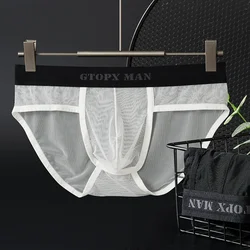 Sexy Men Full Transparent Briefs Underwear Male Ultra-Thin See Through Panties Mesh Sexy U Bulge Pouch Breathable Underpants