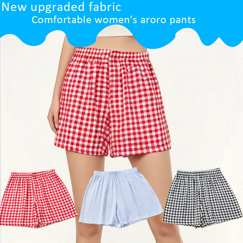 New Upgraded Fabric, Comfortable And Soft, Women'S Striped Plaid Aroro Pants, Home Pants, Can Be Worn Outside, Underwear