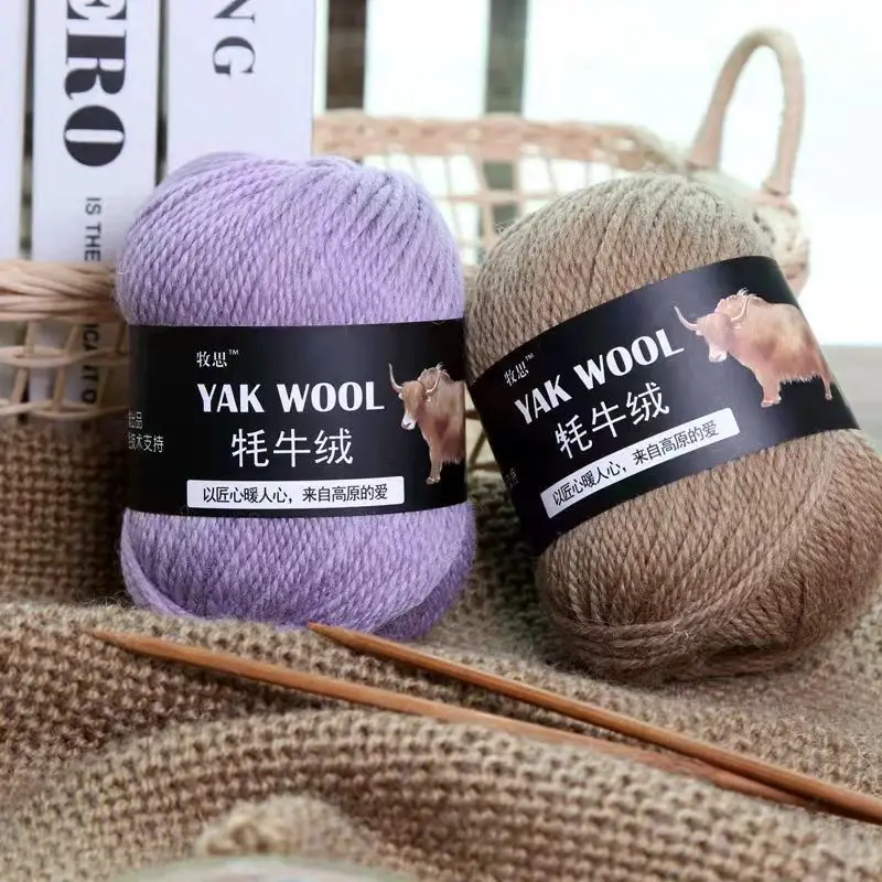 100g/roll Yak Cashmere Wool Cotton Yarn Knitting Cashmere Arm Cotton Blended Crochet Yarn Knitting Sweater Scarf Chunky Yarn