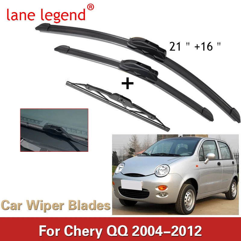 

For Chery QQ 2004 2005 2006 2007 2008 2009 2010 2011 2012 Front Rear Wiper Blades Brushes Cutter Accessories U J Hook