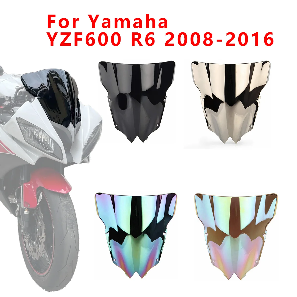 

Motorcycle Windshield Windscreen Deflectors Windshield For Yamaha YZF R6 600 2016 2015 2008-2014 YZF-R6 YZF-600 YZFR6 YZF600