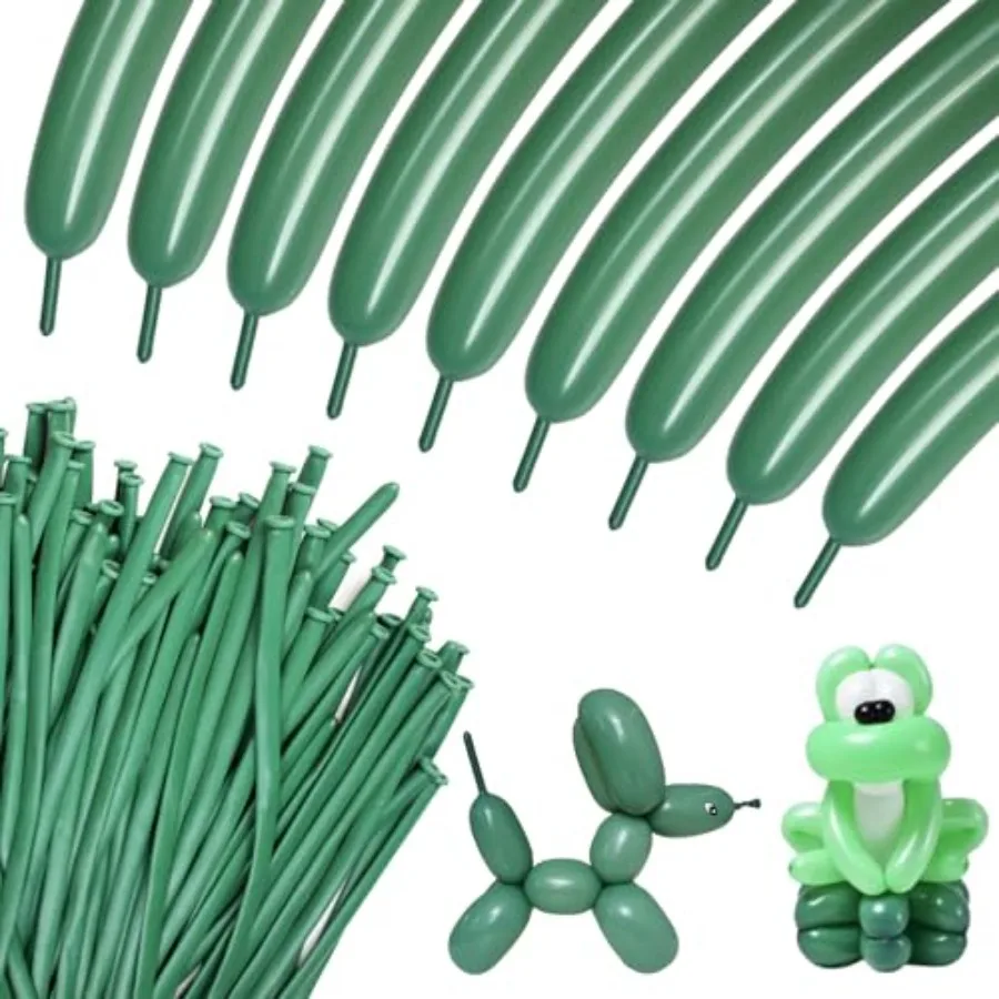 

100pcs Sage 260 Balloons, Thickening Latex 260q Balloon for Animal Model, Long Twisting Balloons for Halloween Xmas Presents, A