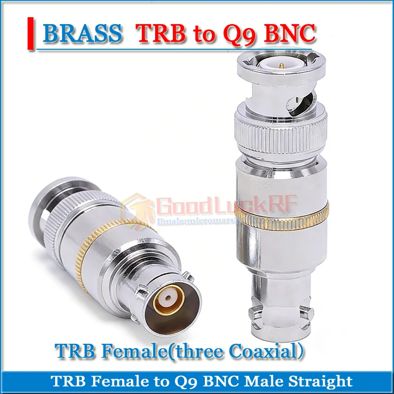 

Высококачественные переходники TRB Female to Q9 BNC Male с тремя коаксиальными губками BNC TRB Female Copper Straight 50 Ом TRB/BNC-KJ RF Connector Adapters