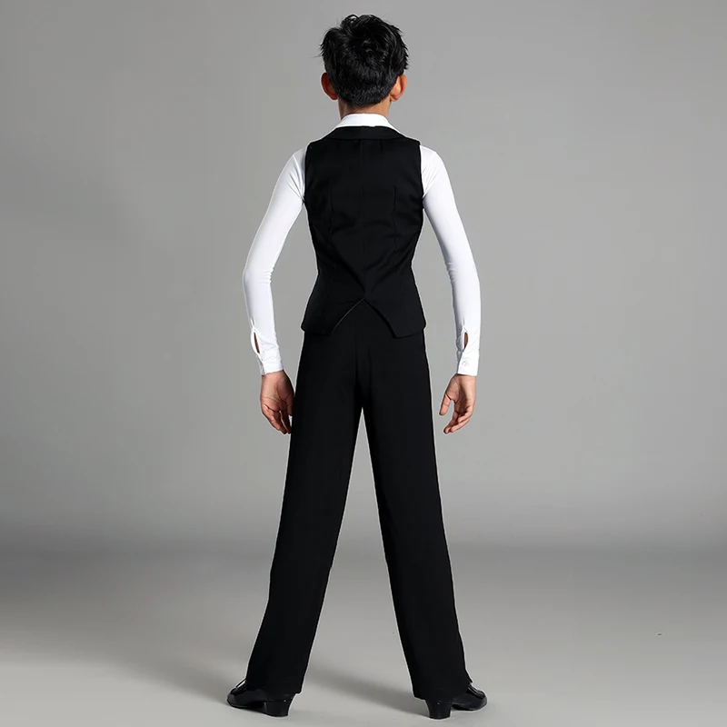 子供ラテンダンスパフォーマンス衣装少年の標準社交ダンスベスト子供チャチャワルツダンサーチョッキ VBH1693