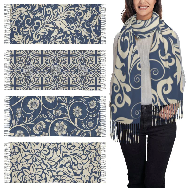 

Western Luxury Retro Scarf Ladies Warm Shawl Wrap Lightweight Portable Neck Warmer for Spring Autumn Winter Warm Scarves Women
