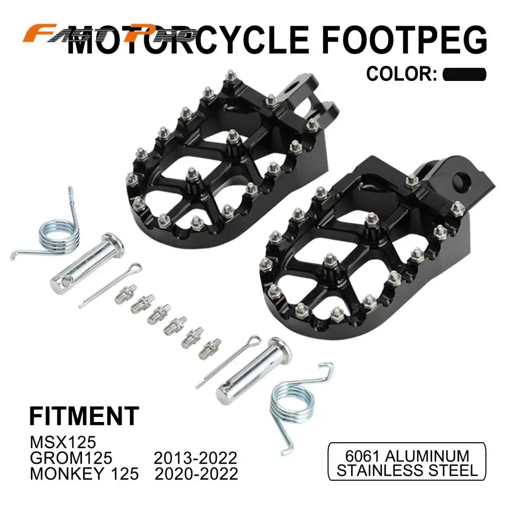 Footpeg Footrest Pedals Foot Pegs Rests CNC For Honda MONKEY 125 2020-2024 MSX 125 GROM 125 2013-2024 Mopeds Scooters