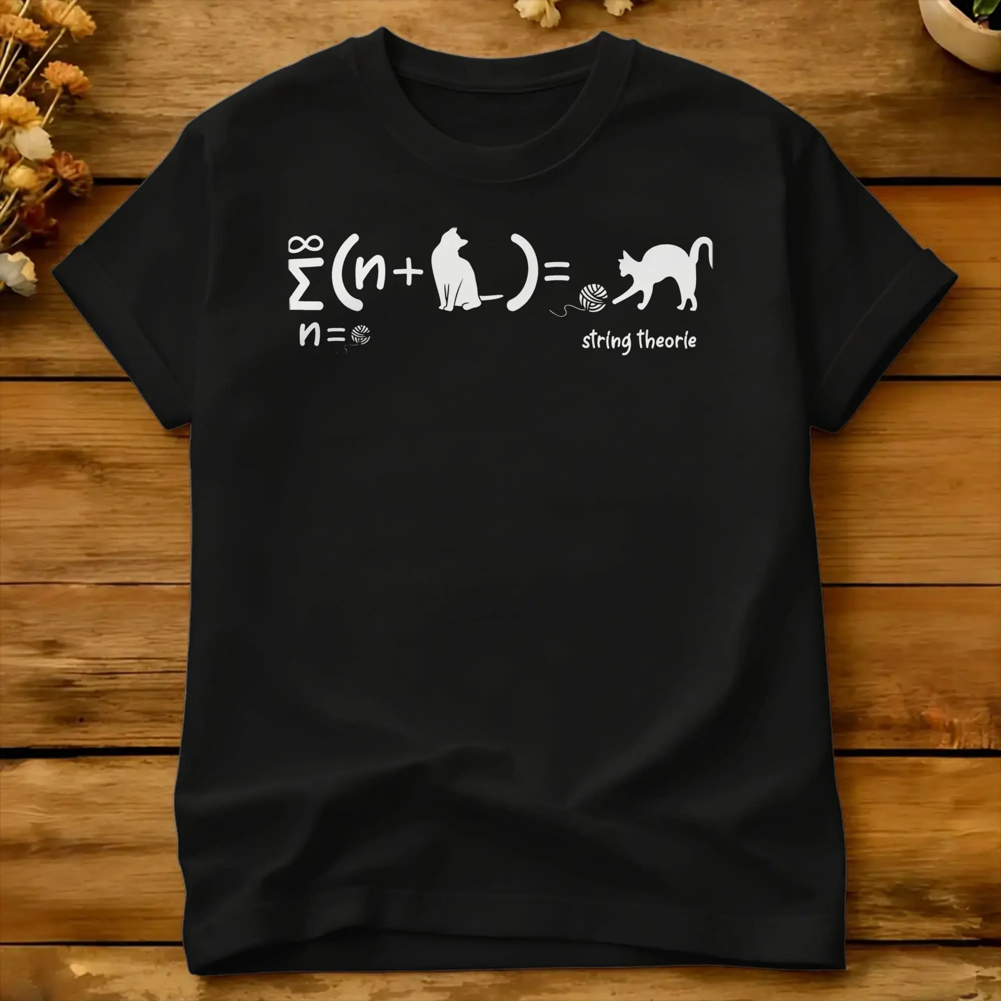 String Theory Schrodingers Cat Cotton T-Shirt For Men Summer  Classic T Shirts Hipster Tee Shirt Oversize Wholesale Clothes