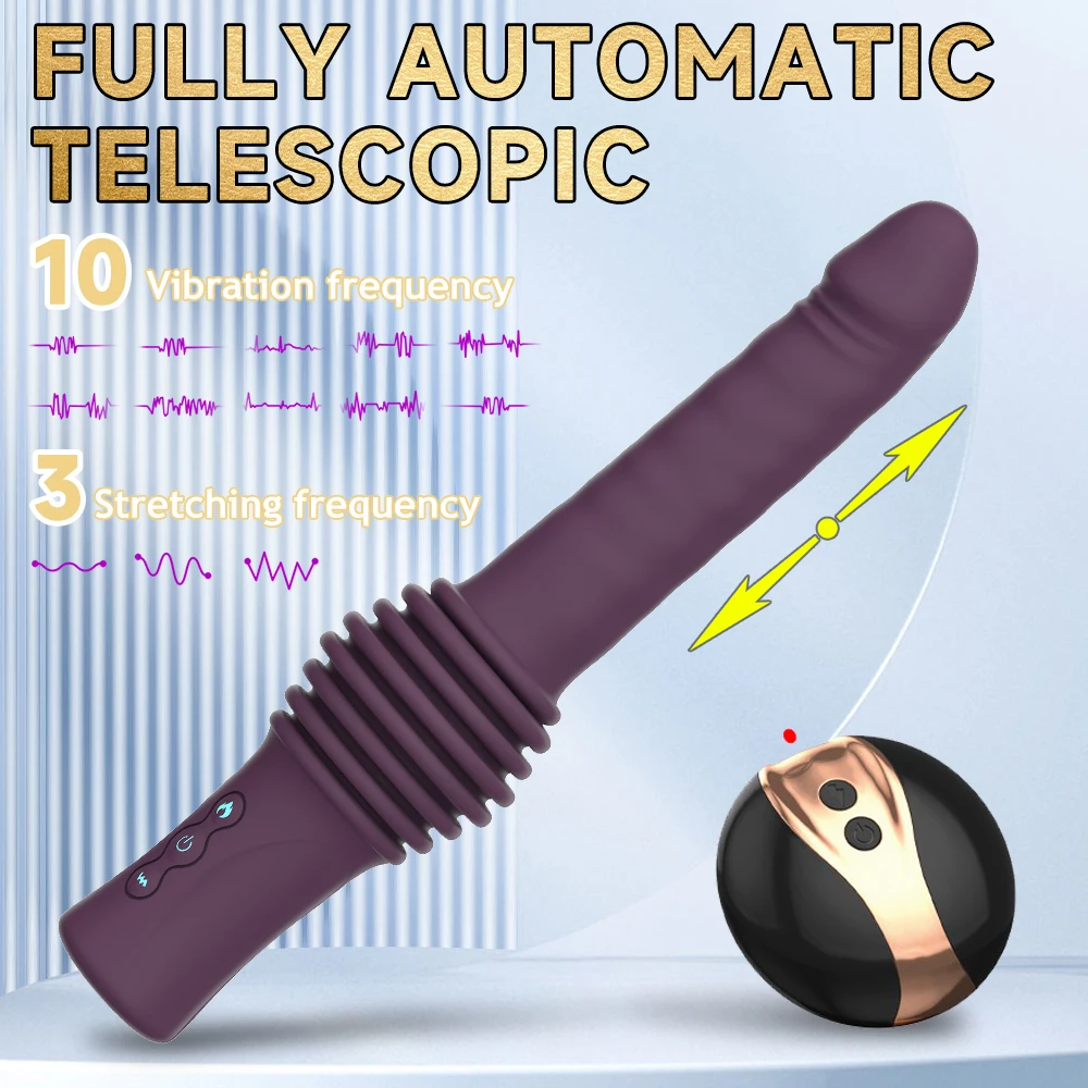 2 In 1 Fully Automatic Telescopic Vibrator 42 Degrees Constant Temperature Deep Vaginal Stimulation G-spot Orgasm Female Sex Toy