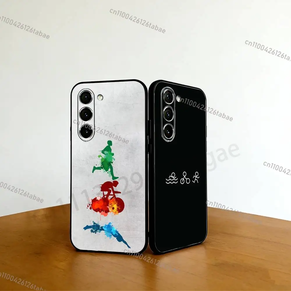 

NEW Swim Bike Run Triathlon Phone Case For Samsung GalaxyA53,51,72,73,31,30,42 Soft Silicone Phone Protective Case
