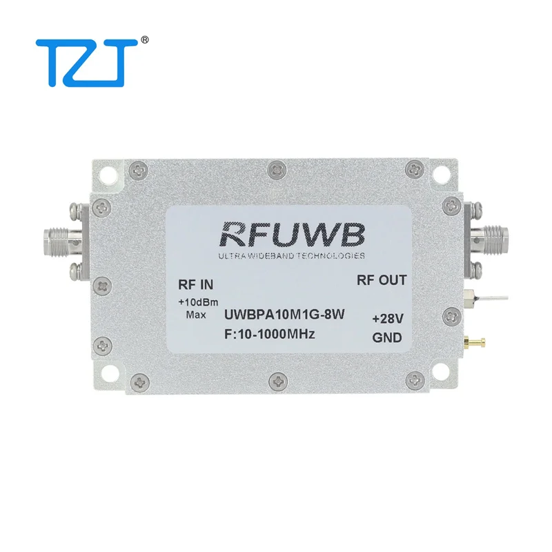 TZT RFUWB UWBPA-10M1G-8W/UWBPA10M1G-16W 10-1000MHz Broadband RF Power Amplifier 8W UWB RF Power Amp Module