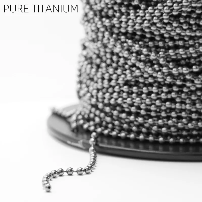 

Pure Titanium Bead Chain 2/2.4/3/4mm Rust-Proof and Anti-Allergy Mens Women Necklace Buddhist Prayer Beads Chain Accessories