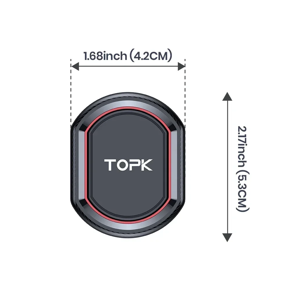 TOPK 6 Strong Magnets Car Phone Holder Phone Holder Car Mag-Safe Cell Phone Magnetic Car Mount Compatible With All Smartphones