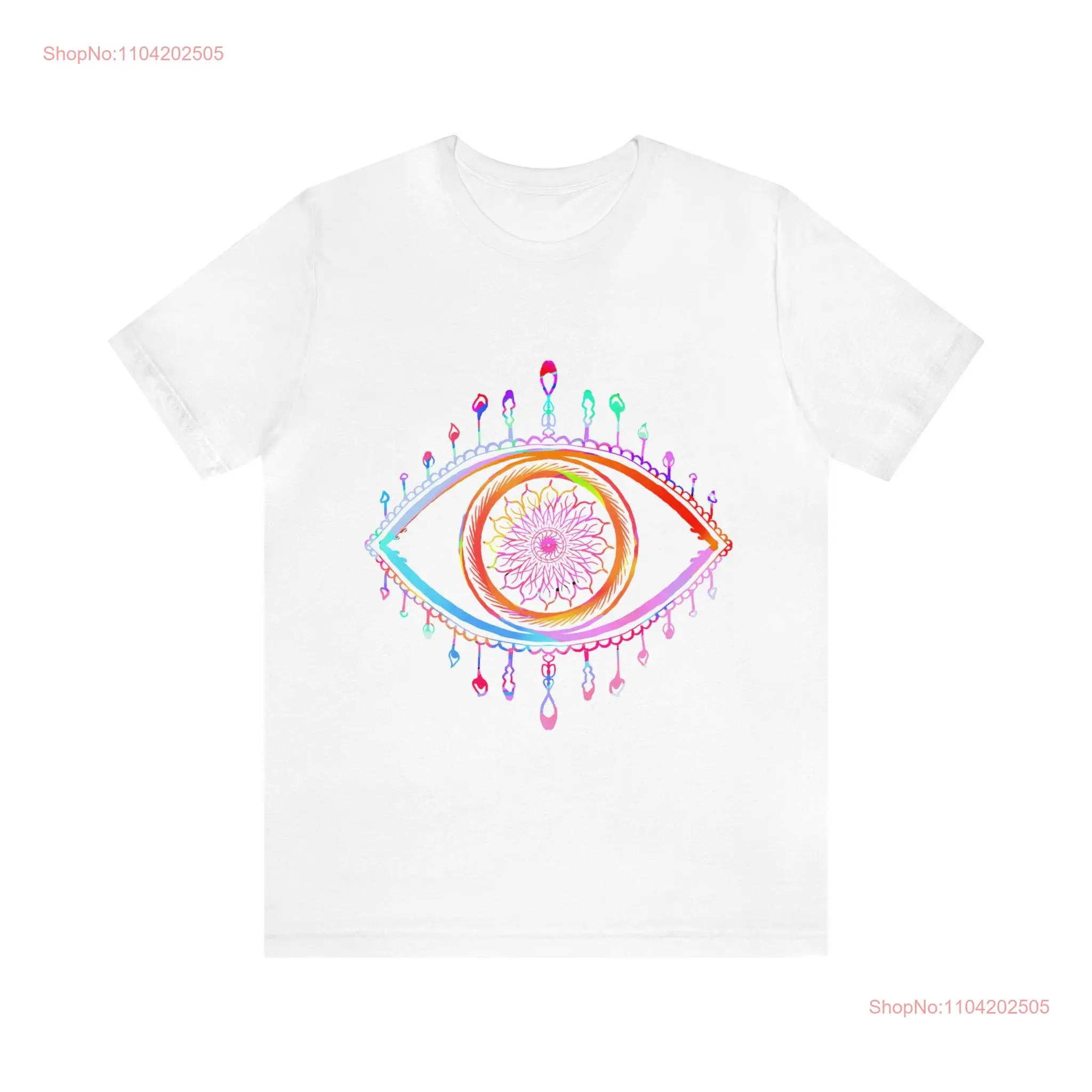 Boho eye T shirt vintage print tee 100 cotton various colours sizes S 4XL long or short sleeves