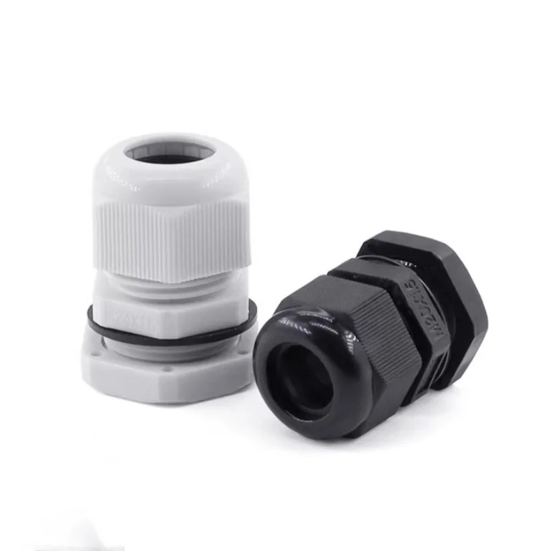 10pcs M‑Type Nylon Waterproof Cable Gland External Thread Flame Retardant M8/12/16/18/10/24/25/27/3640 Sealing Cable Gland Head