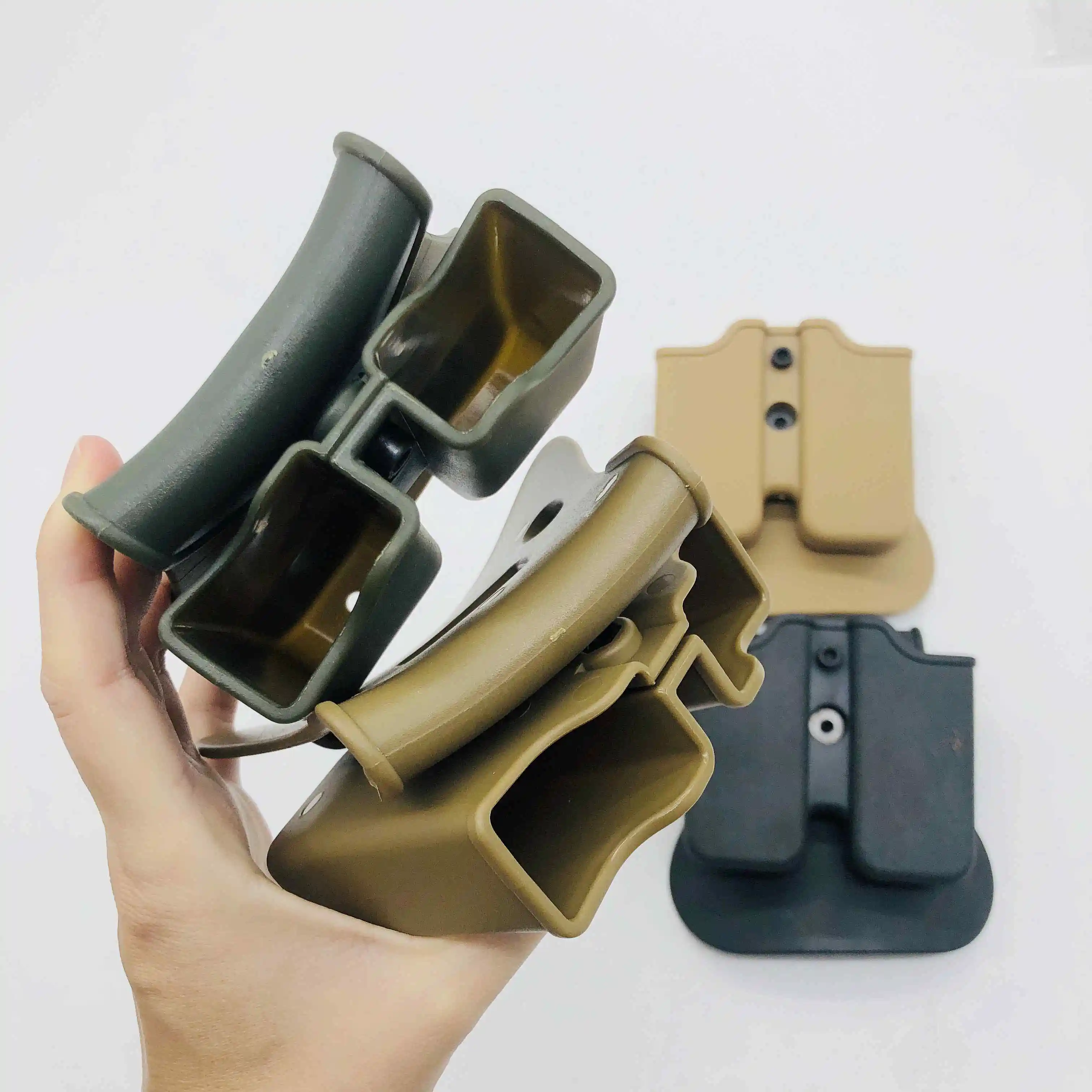 Tactical Double 9mm Magazine Pouch Belt Clip Mag Case for Glock 17 19 43 Beretta M9 PX4 Sig Sauer P229 USP Universal Mag Holder