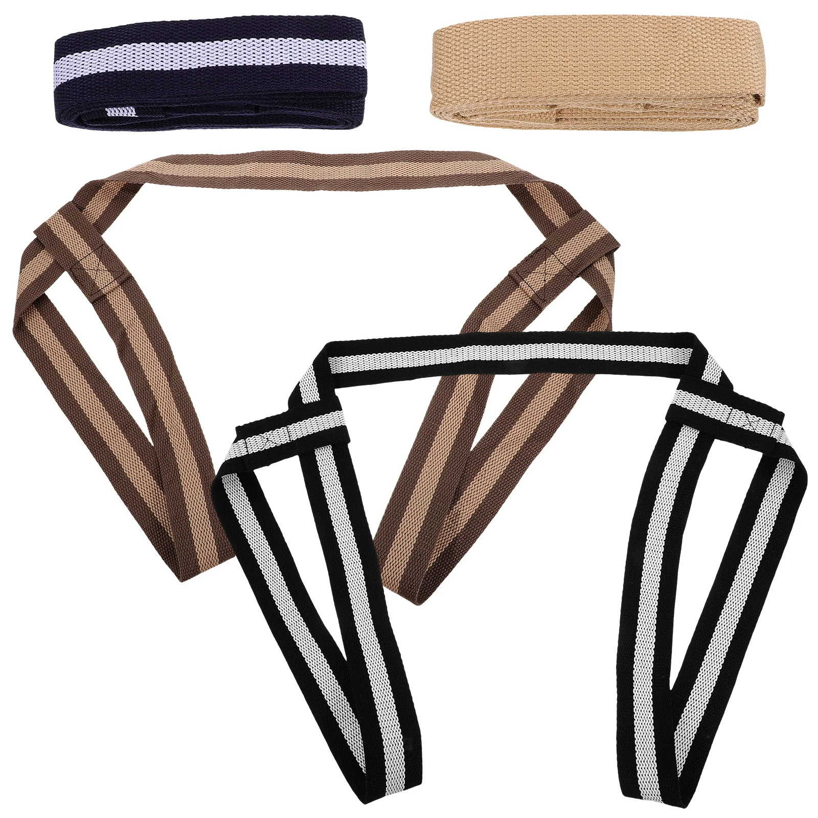 

4Pcs Yoga Strap Polyester Cotton Material Non-Slip Adjustable Mat Carrier for Stretching Exercise Portable Resistance Band