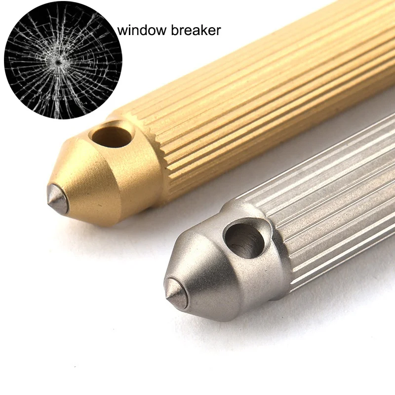 سلسلة المفاتيح المحمولة نافذة قواطع النحاس سبائك التيتانيوم متعددة الوظائف EDC أداة وجع مفك مسطح الصليب مفك البراغي #4