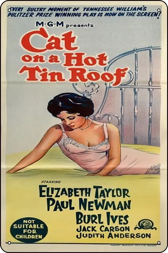 Cat On A Hot Tin Roof 1966 Australian Daybill Retro Metal Tin Sign Home Bar Patio Cave Wall Vintage Decor Novelty Sign 8x12 sign