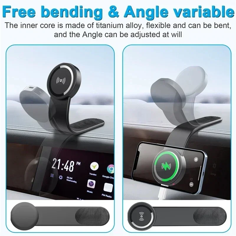Magnetic Car Phone Holder Mount Magnet Mobile Car Bracket Dashboard Stand Support In Car For Macsafe iPhone 15 14 13 12 Pro Max image 5