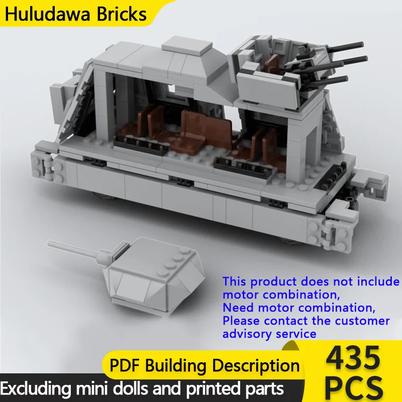 

German Military Panzerzug Car Model MOC Building Bricks War Equipment Modular Technology Gift Holiday Assemble Children Toy Suit