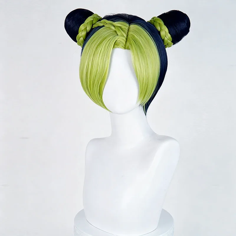 Anime JOJO Jolyne Cujoh Cosplay Wig Green Yellow Short Long Synthetic Hair For Women Men Halloween Costume Party Carnival Props