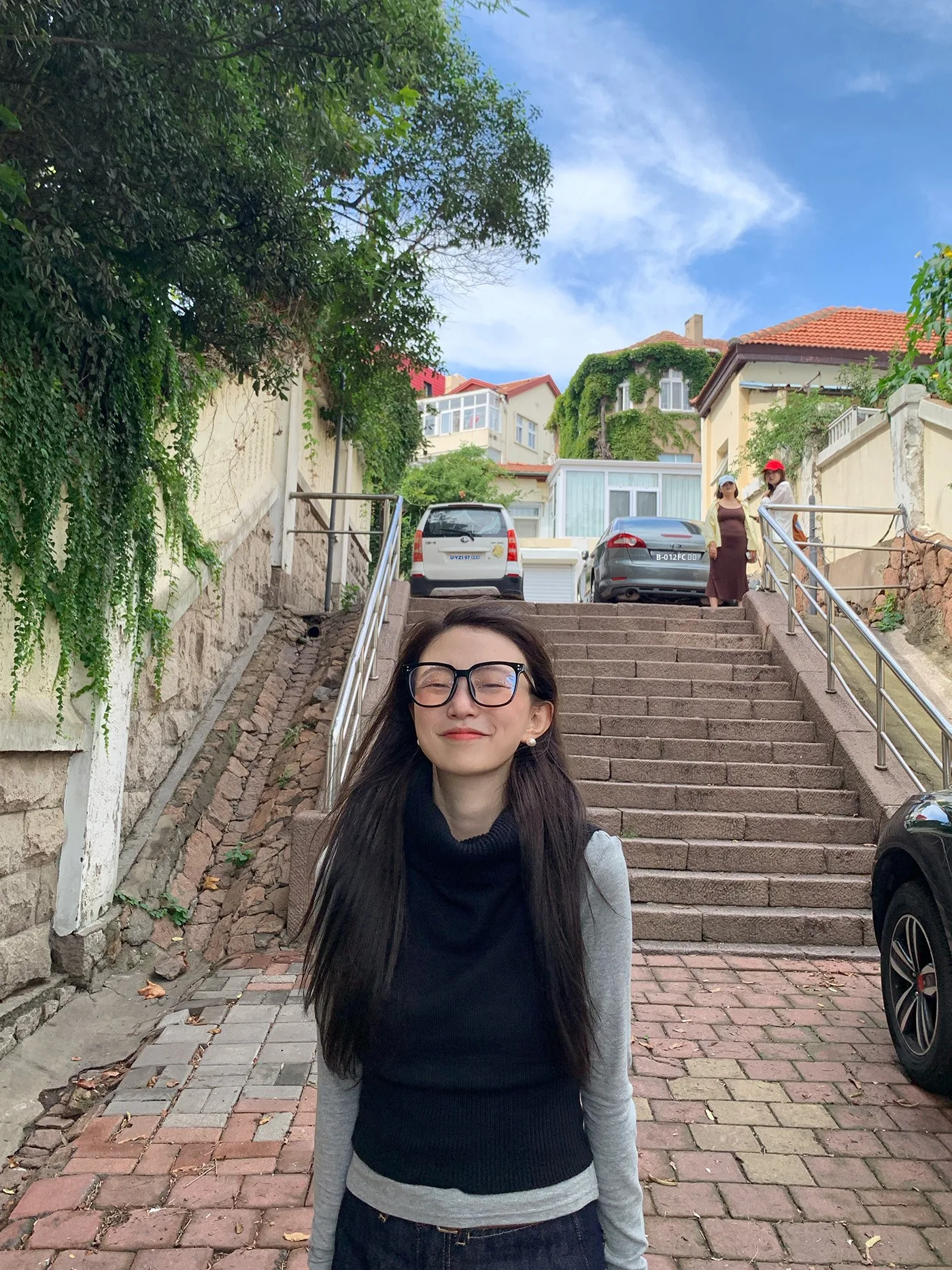 

Casual High Collar Sweater Vest Versatile Layering Tool Korean Sle Ladies' T-irt Polyester Nylon Rayon Long Sve Crew Ne