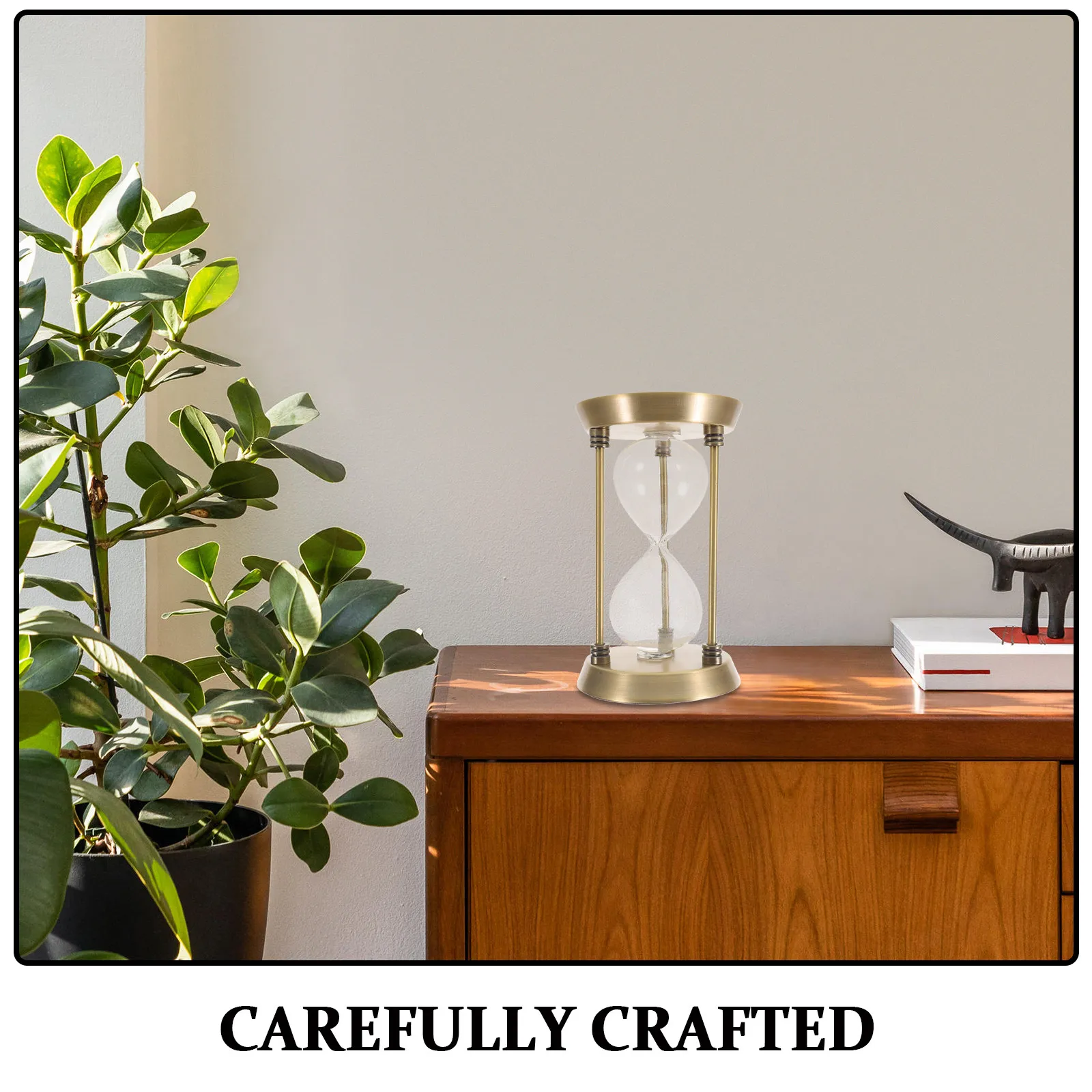 Fillable 7 Inch Metal Hourglass Decorative Sand Timer Empty Vintage Style DIY Gift for Wedding Ceremony Desk Decor