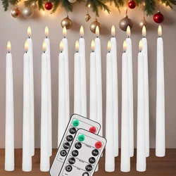 Flameless LED Taper Candles with Remote Flickering Electronic Candle Ivory/White Tea Lighting for Christmas Halloween Home Decor