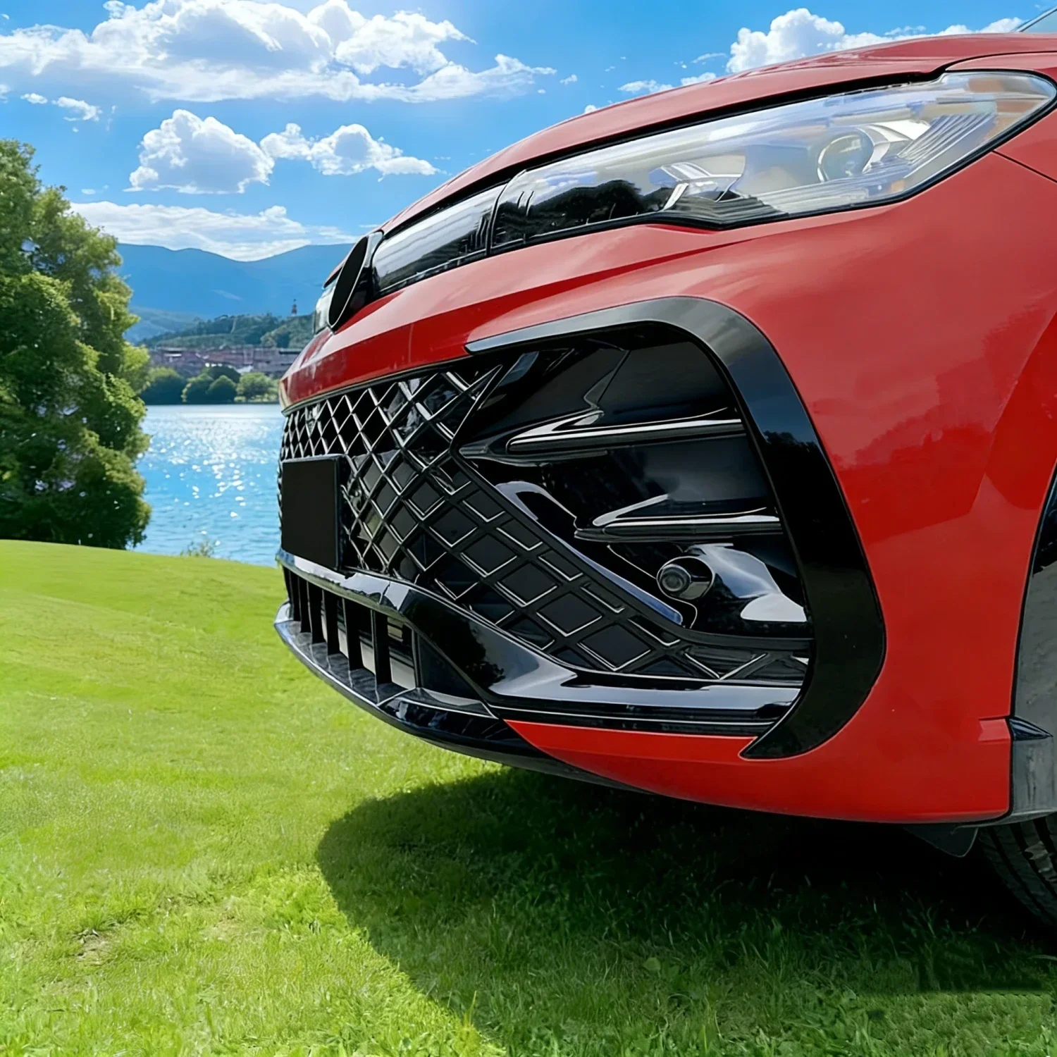 2PCS ABS Gloss Black Car Front Bumper Side Splitter For VW TIGUAN MK3 CT1 R-line 2024+ Tuning Bumper Trim Wind Knife  BodyKits