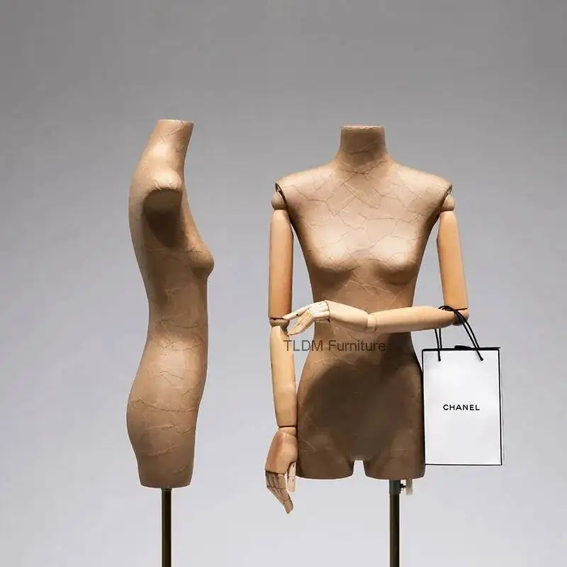 

Манекен-бюст премиум-класса из крафт-бумаги, плоский, в винтажном стиле, с подставкой, для демонстрации одежды, модель JT40M