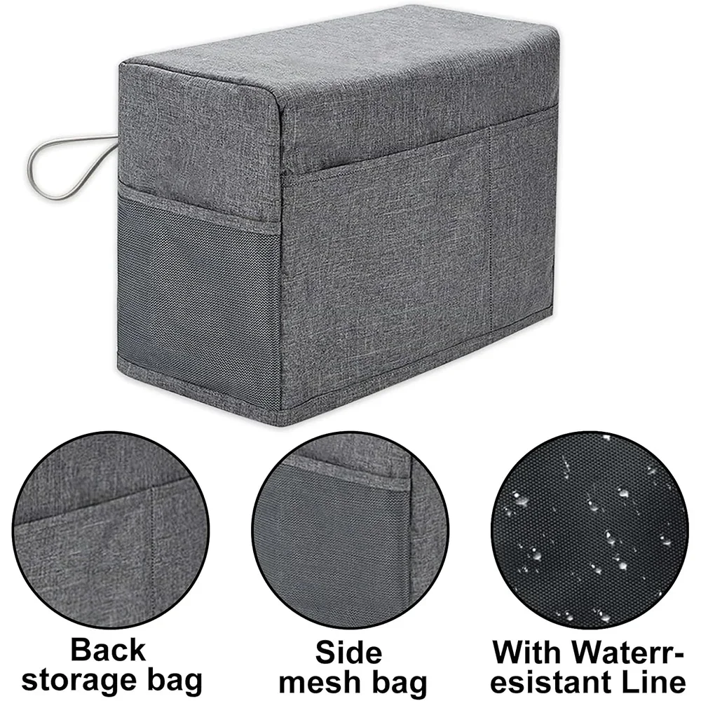 غطاء ماكينة الخياطة العالمي مع جيب تخزين ومقابض جانبية، غطاء غبار واقي لمعظم ماكينات الخياطة القياسية