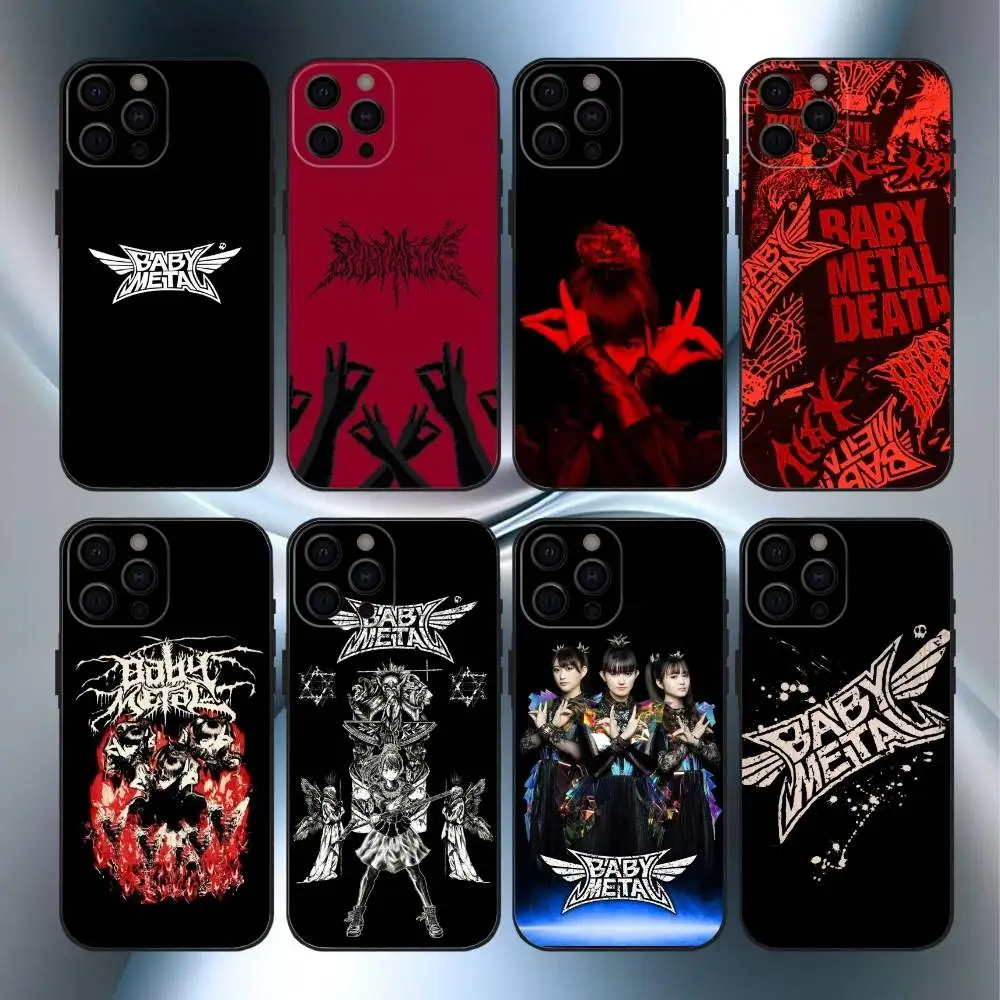 

Rock Band B-Babymetal Phone Case For iPhone17,16,15,14,13,12 Plus,Max Soft Silicone Black Cover