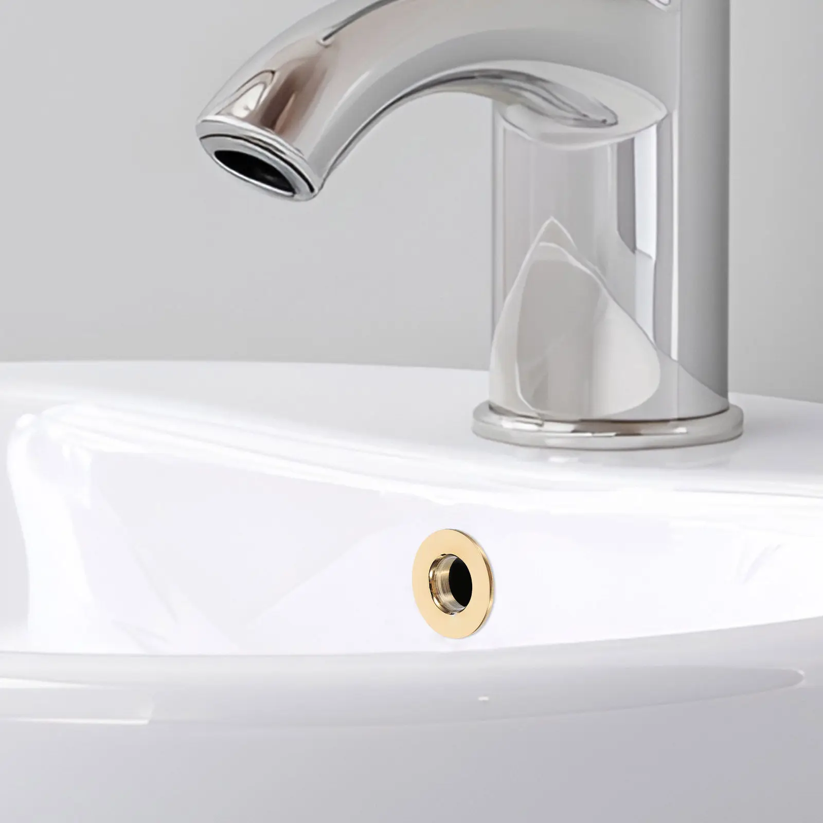 Decorative Sink Drain Cover 3.5 Inch Stainless Steel Strainer Plug for Bathroom Basin Kitchen Sink Overflow Protection