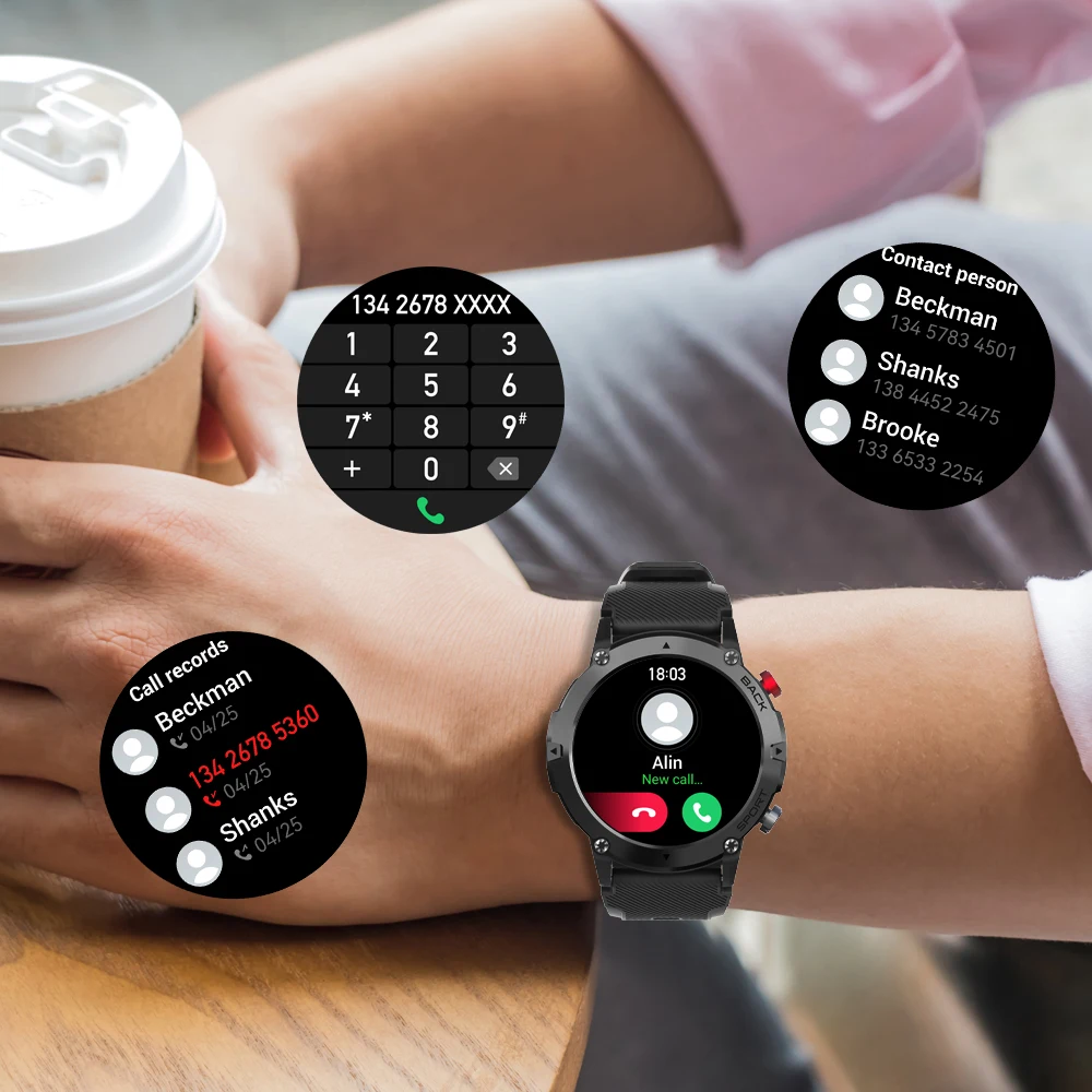 Reloj inteligente militar C20 para hombre, negro de carbono, Ultra ejército, para exteriores, IP68, 5ATM, resistente al agua, frecuencia cardíaca, oxígeno en sangre, reloj inteligente Satm 2023