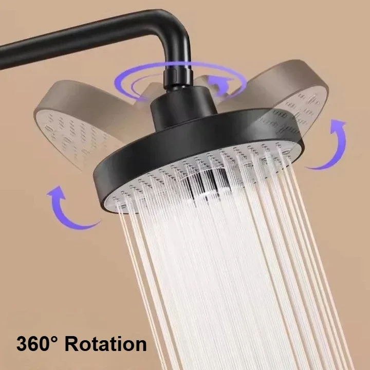 

Круглый верхний спрей высокого давления, новый 5-режимный насадка для душа с большим расходом и дождевой насадкой, аксессуары для душа для ванной комнаты