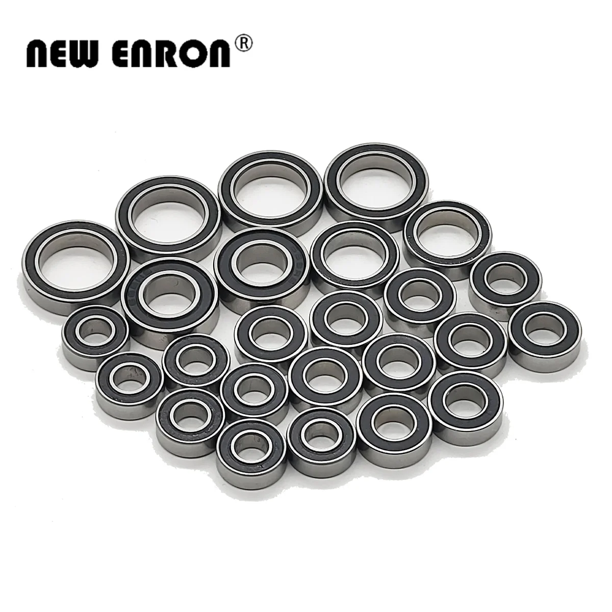 25Pcs Black Rubber Sealed Chrome Steel Metric Ball Bearing  Deep Groove Pre-Greased For RC Car Traxxas 1/10 EMAXX E-MAXX HSP