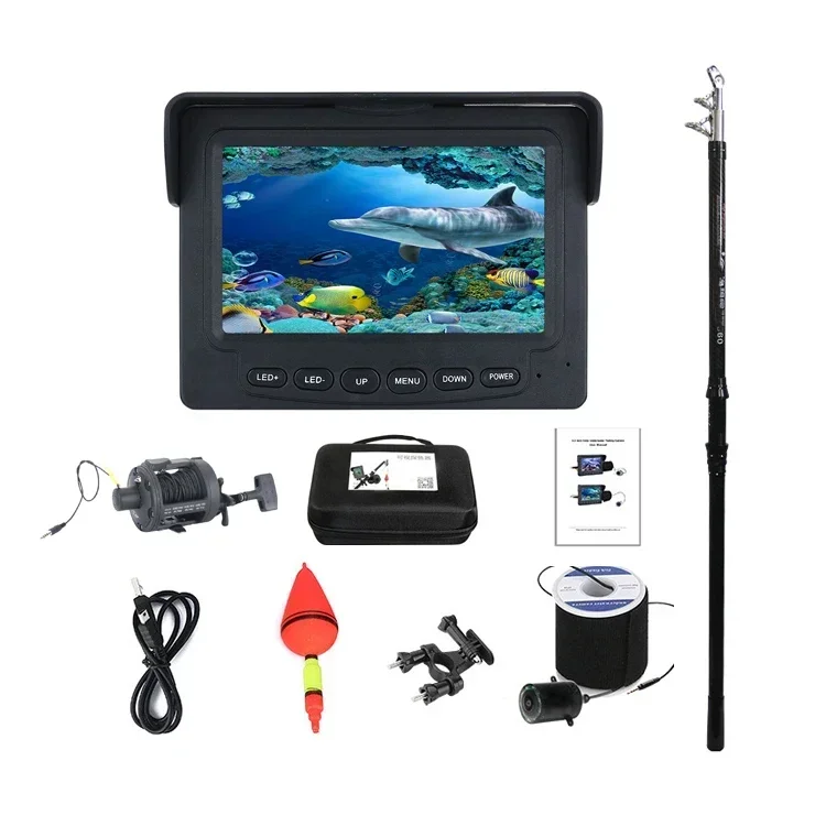 Color Displayscreen Underwater Viewing System with 30m Portable Underwater Fishing Camera