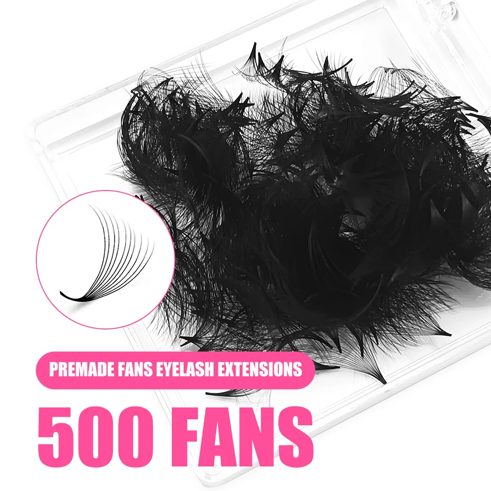 ABONNIE 500 Fans Base Pointy Premade Volume Fans Eyelashes Lashes Mega False Lashes Fluffy Individual Volume Lashes Extension