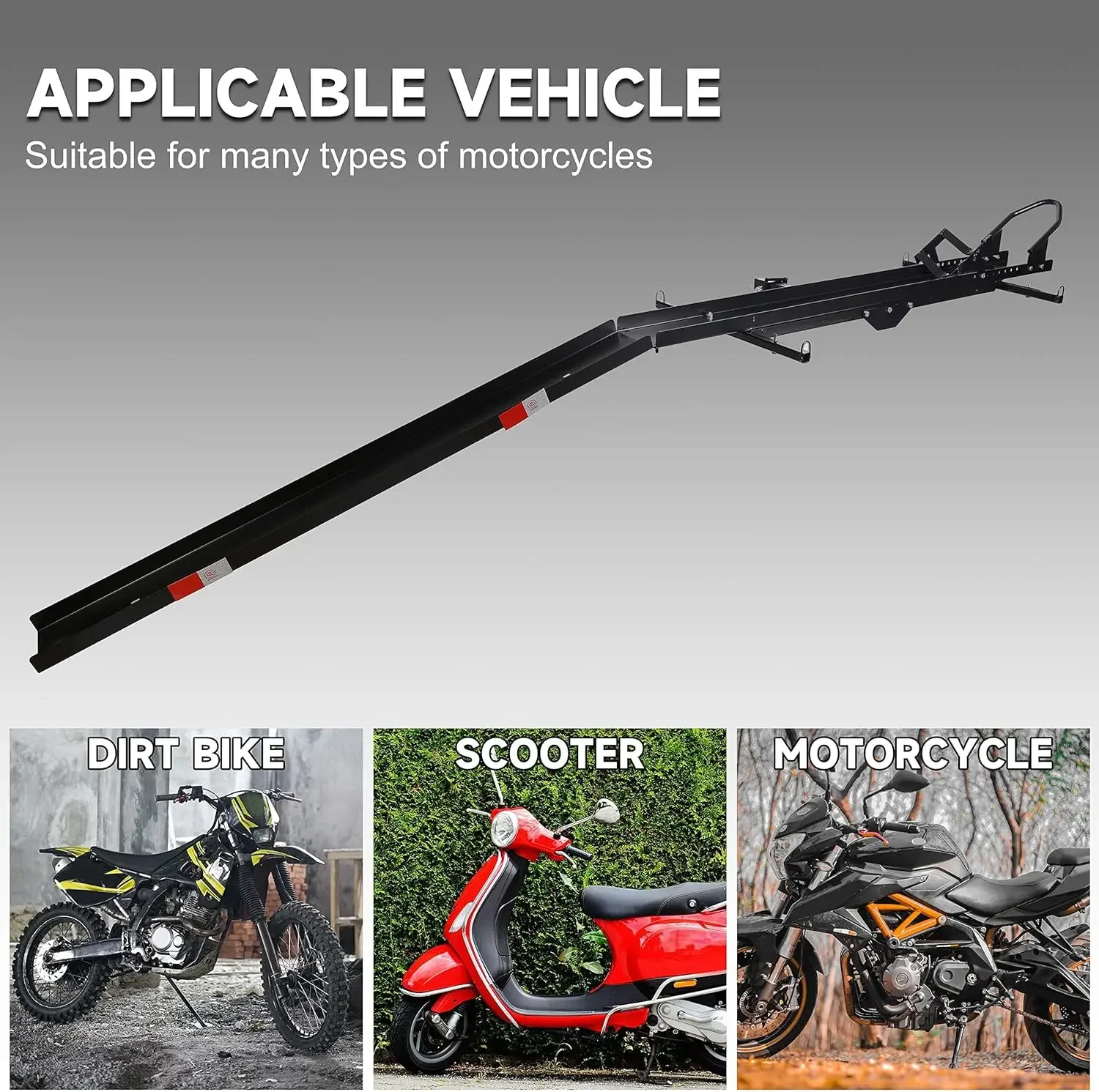 600LBS Motorcycle Carrier Mount Dirt Bike Rack Hitch Hauler Black Steel |with Loading Ramp| Superior Heavy Duty (You Wil