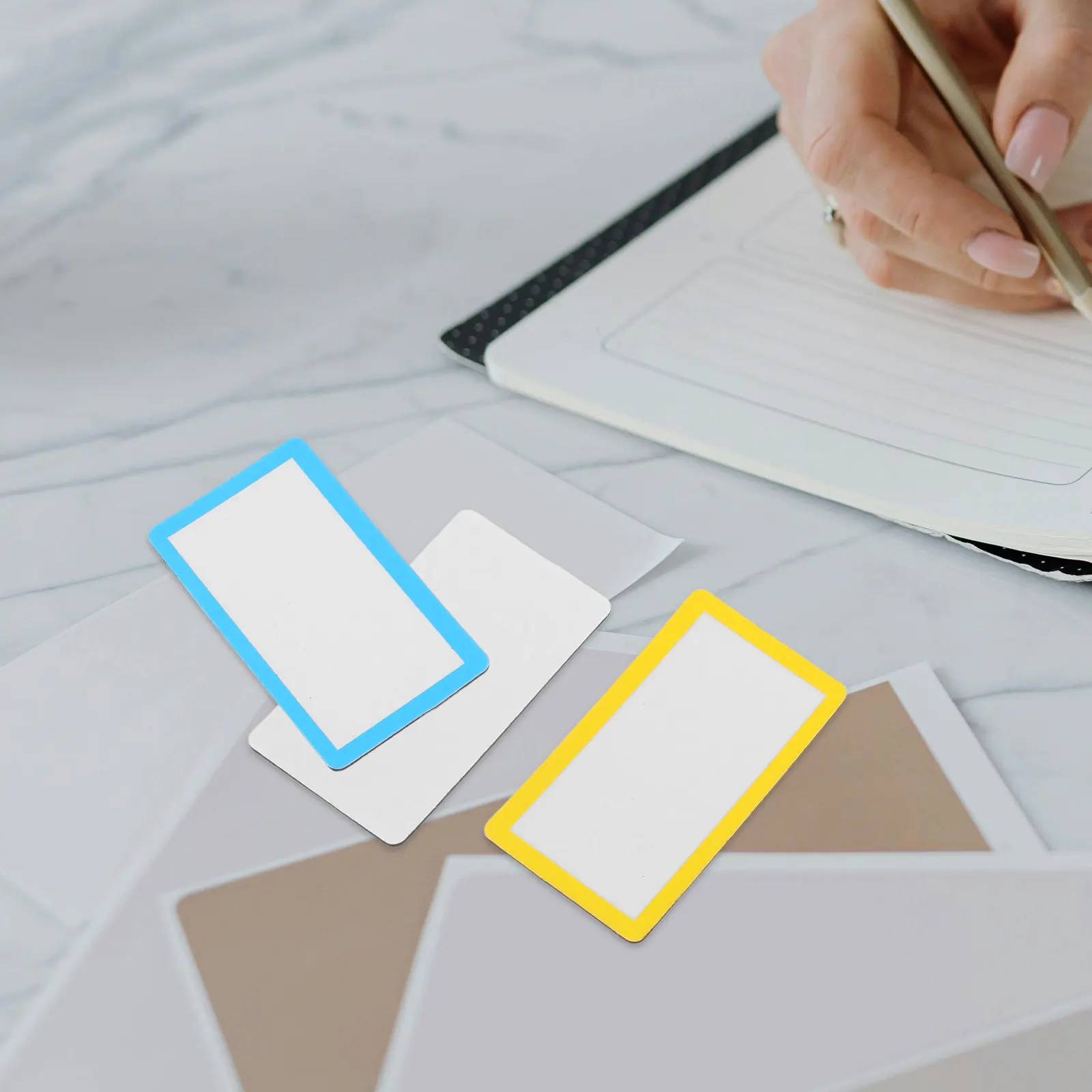 

40Pcs Magnetic Name Tags Writable Colorful Border Labels Reusable Dry Erase Magnets for Magnetic Surfaces Organization