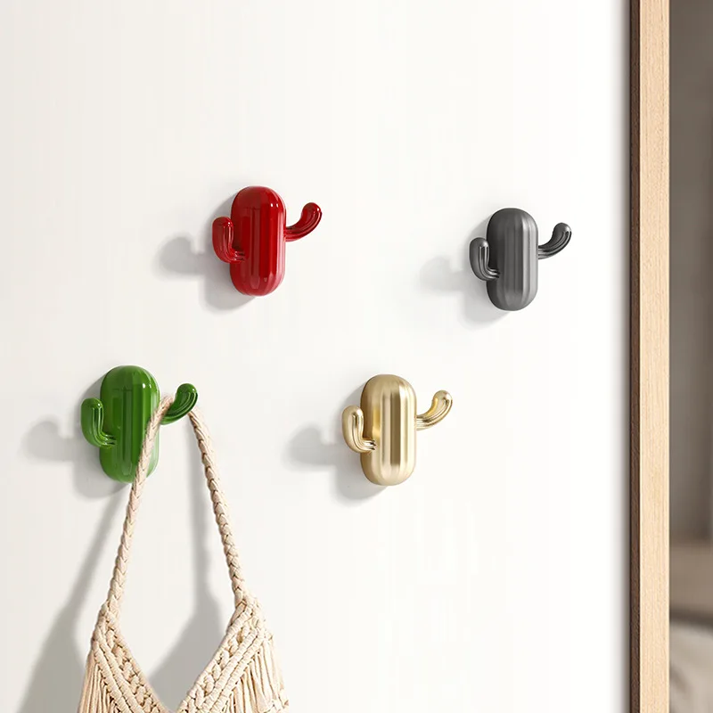 Cactus Hook Wall Hanging Door Back Hook Creative Cute Wall Decoration Kitchen Accessories Bathroom Home Accessories Wall Hooks