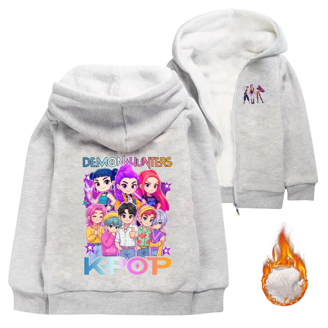 

KPop Demon Hunters Kids Zipper Hoodie Jacket Winter Sweatshirt Teen Rumi Mira Zoey Girls Boys Children's Hoody Coat