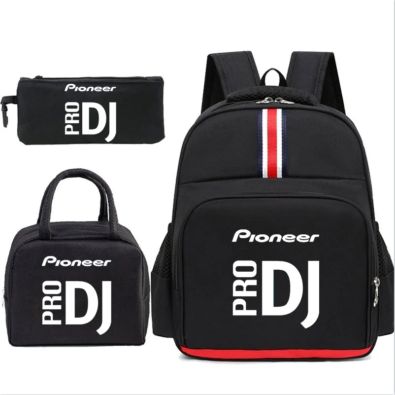 Pioneer Pro DJ Printed Backpack Lunch Box Pencil Boxes for Boys Girls Primary Students Backpacks Children Schoolbag Bookbag Set