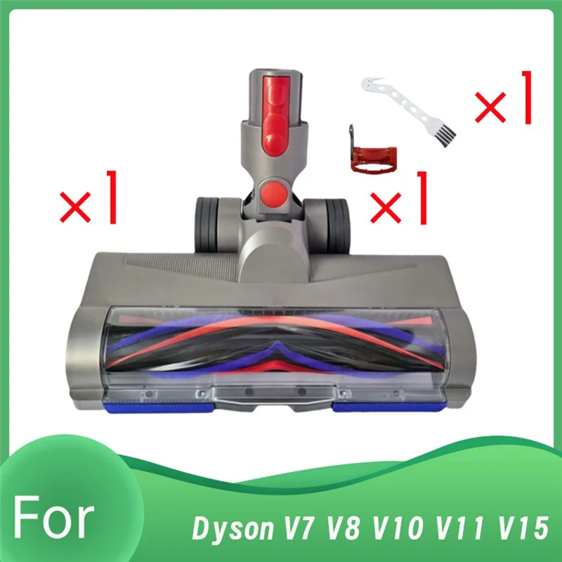 

B98A-For Dyson V7 V8 V10 V11 V15 Vacuum Floor Brush Attachment Anti-Entanglement Design Roller Brush Head With LED Dust Lights