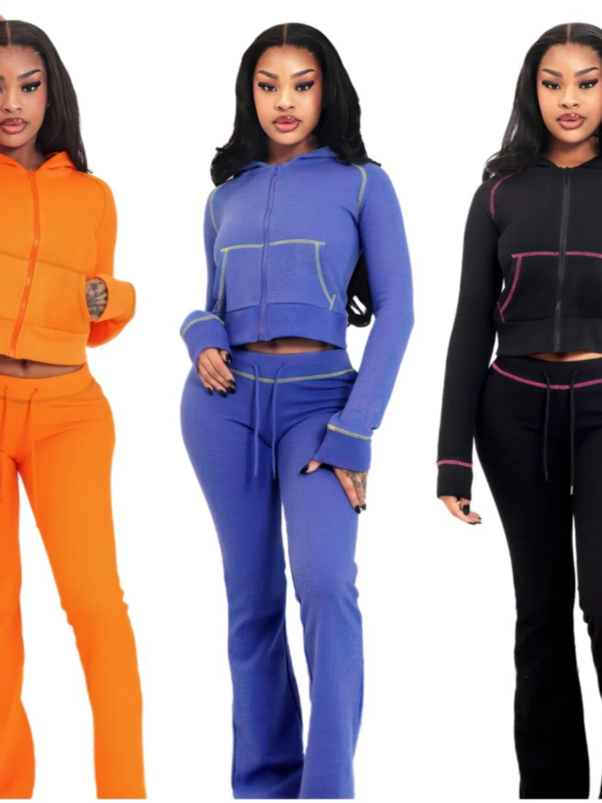 

Fashionable Casual Pants Hooded Sweatshirts Women's Clothing Long Sleeve Long Pants Autumn Season Polyester Fabric