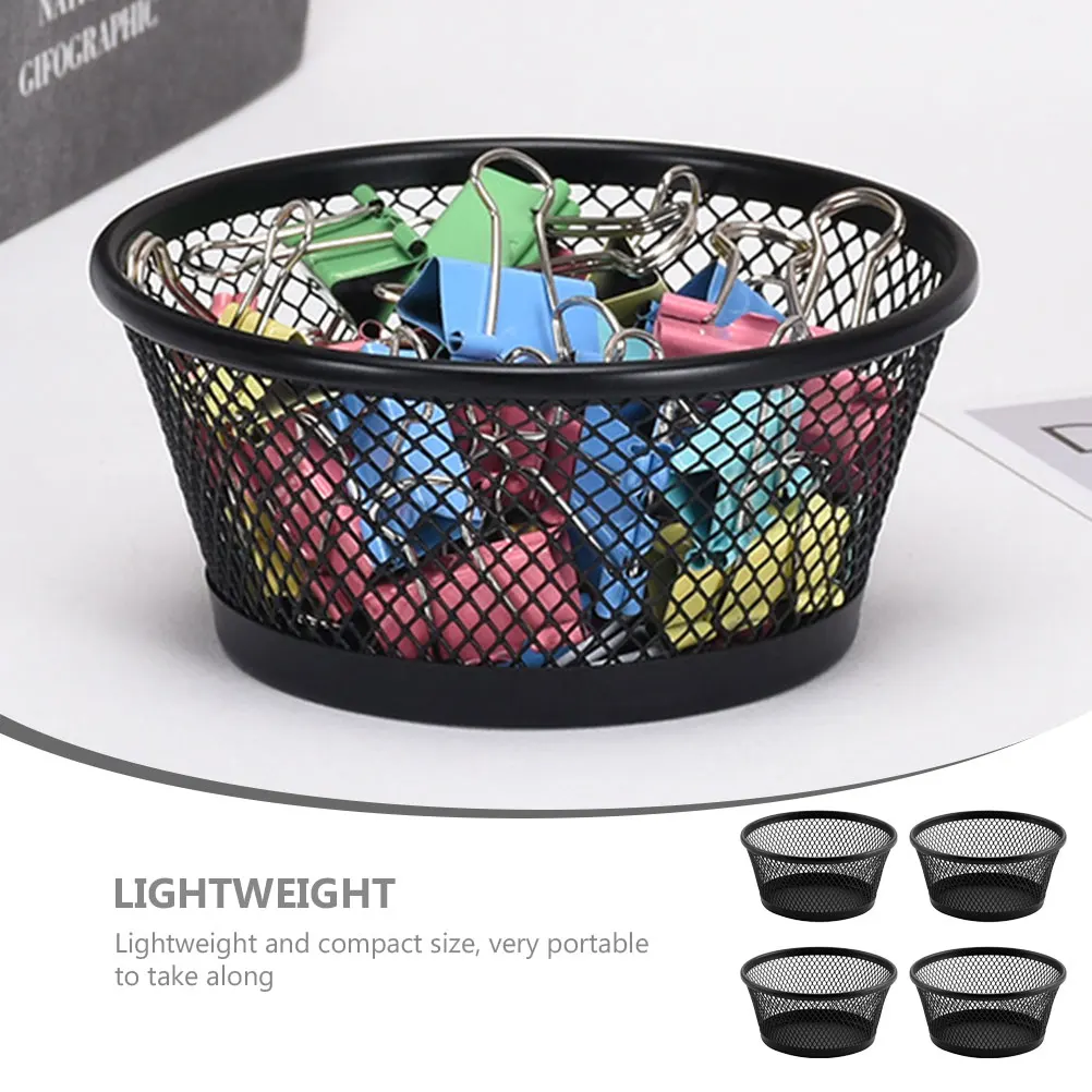 

4pcs Paperclip Dispensers Metal Mesh Desktop Holder For Office School Study Storage Organizer Stackable Lightweight Home Office